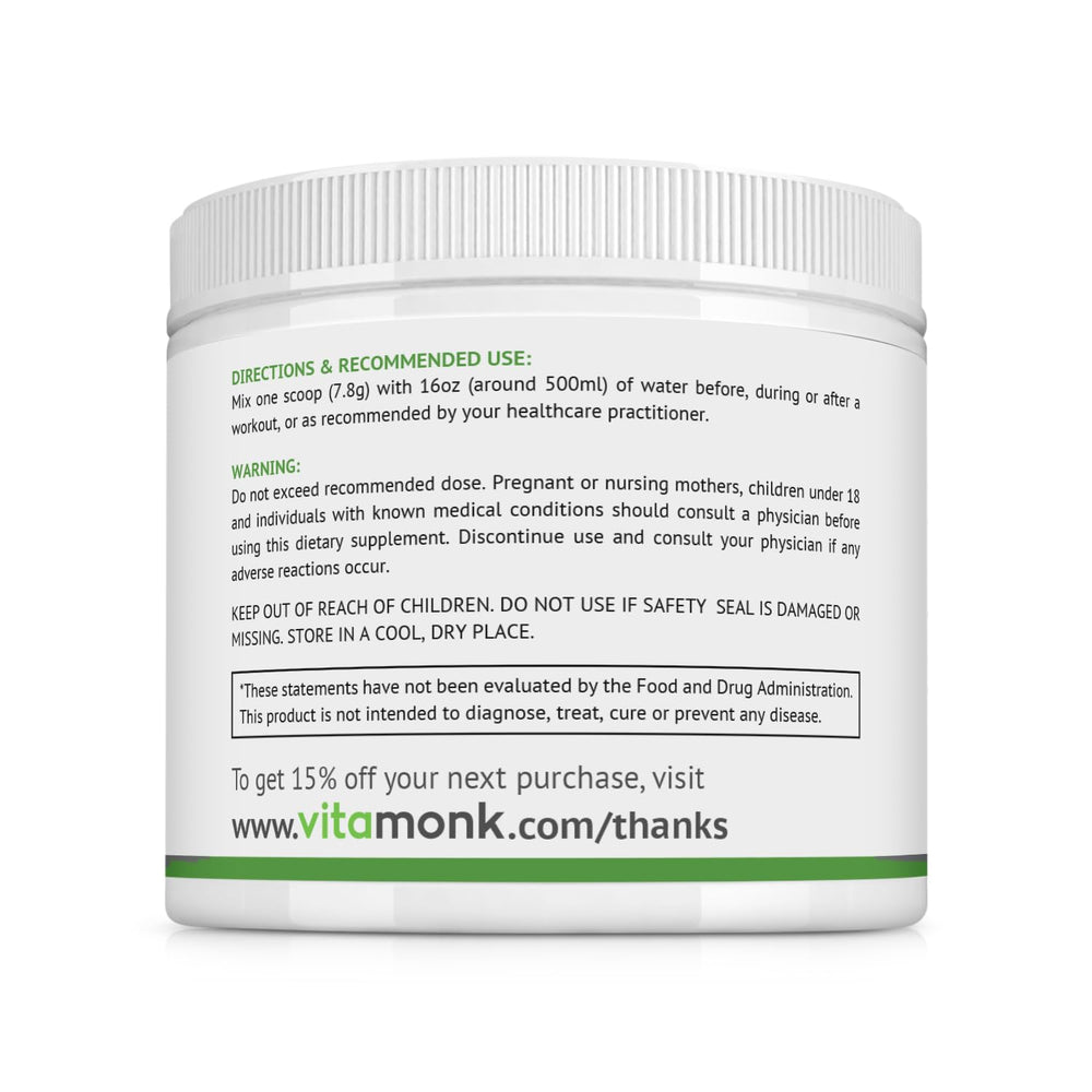VitaMonk Clean EAA preworkout setup showing bottle and timer.