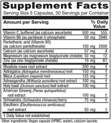 Top view of Vitanica Adrenal Assist bottle showing vegan capsule packaging