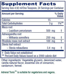 Vitanica Adrenal Tonic label close-up showing vegan formula.