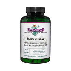 Vitanica Bladder Ease bottle front promotes bladder tissue-friendly health.