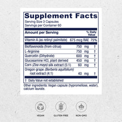 Vitanica Bladder Ease label highlighting vegan-friendly ingredients and purpose.
