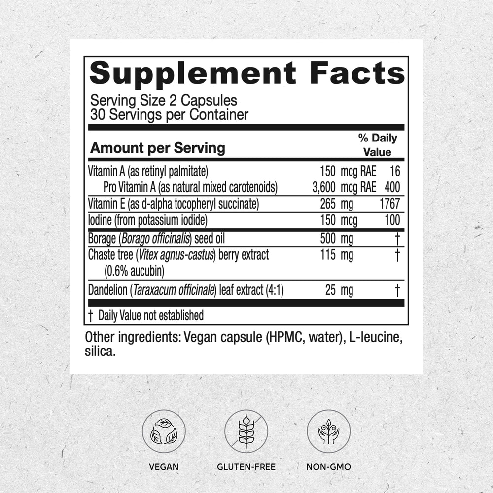 Vitanica Breast Cycle Blend capsules ready for daily cycle support