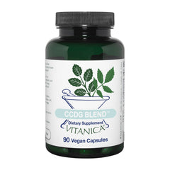 Vitanica CCDG Blend bottle pour showing convenient daily use for immune support