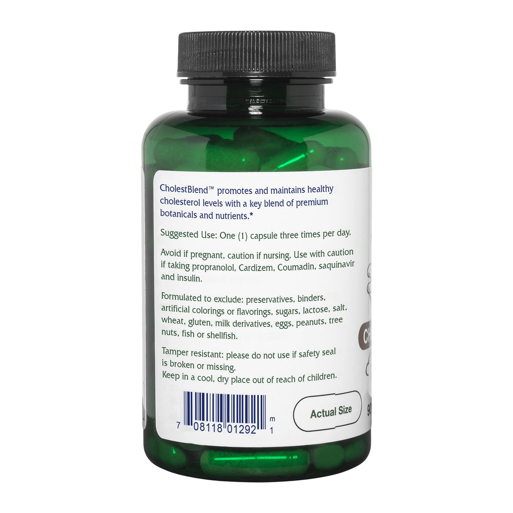 Vitanica CholestBlend berberine label closeup indicating lipid-related ingredient.