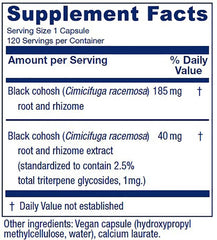 Vitanica Cimicifuga extract capsules highlighting standardized extract for daily use.