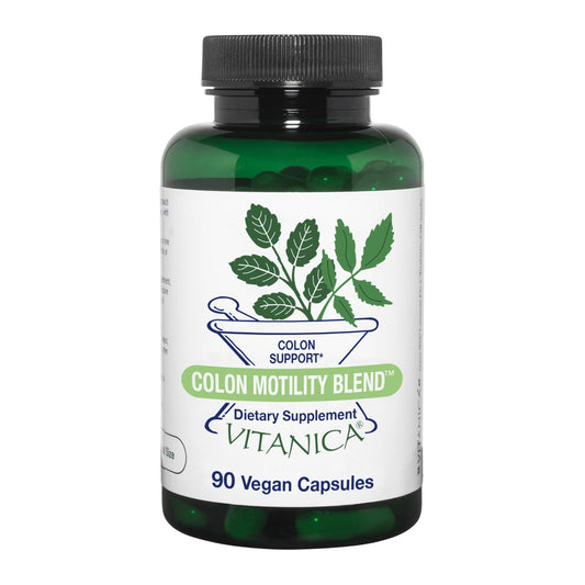 Vitanica Colon Motility Blend bottle—gentle colon support for daily wellness.