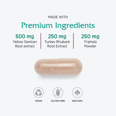 Vitanica Colon Motility Blend packaging shows vegan-friendly, additive-free formula.