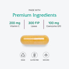 Vitanica CoQ10 Extra vegan-friendly formula for plant-based diets.