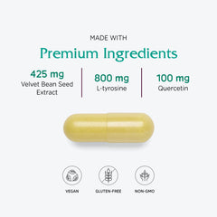 Vitanica Dopamine Assist daily-use scene shows calm routine and capsule-taking moment.