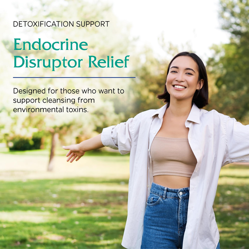 Vitanica Endocrine Disruptor Relief label closeup with key ingredients