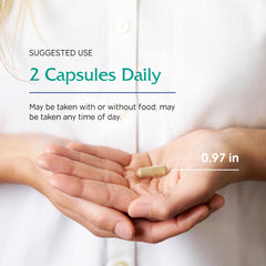Vitanica FemRebalance capsule closeup emphasizes convenient daily dosing