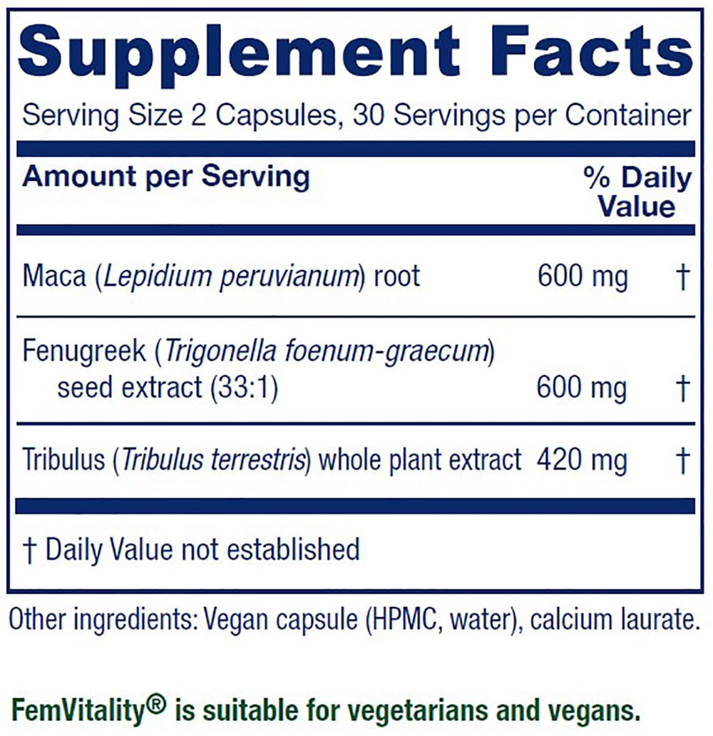 Vitanica FemVitality capsules ready for daily use to support sexual wellness.