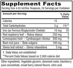 Vitanica Iron Tonic in green glass emphasizes premium vegan liquid iron.
