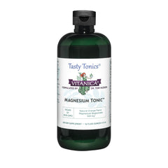 Vitanica Magnesium Tonic orange bottle pour for easy daily relaxation