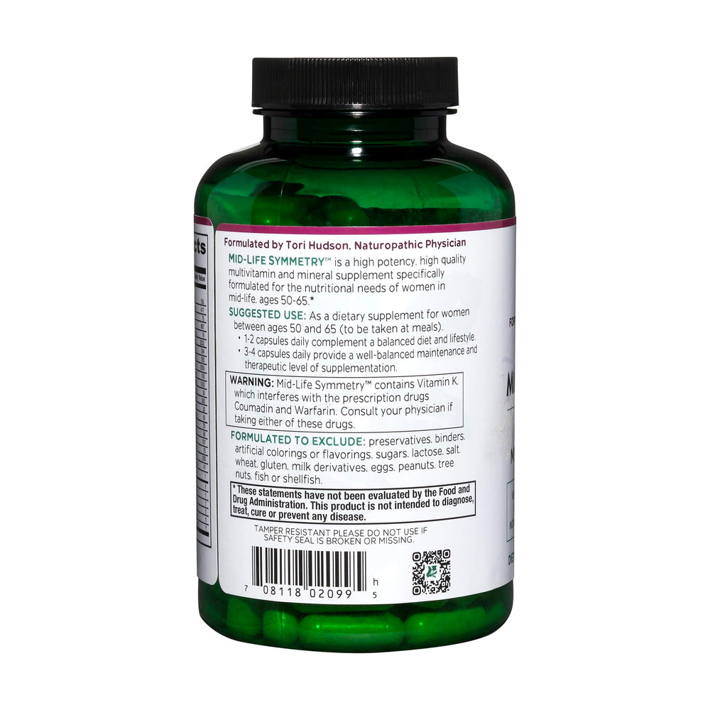 Vitanica Mid-Life Symmetry capsules in a pile emphasize daily wellness for aging tissues