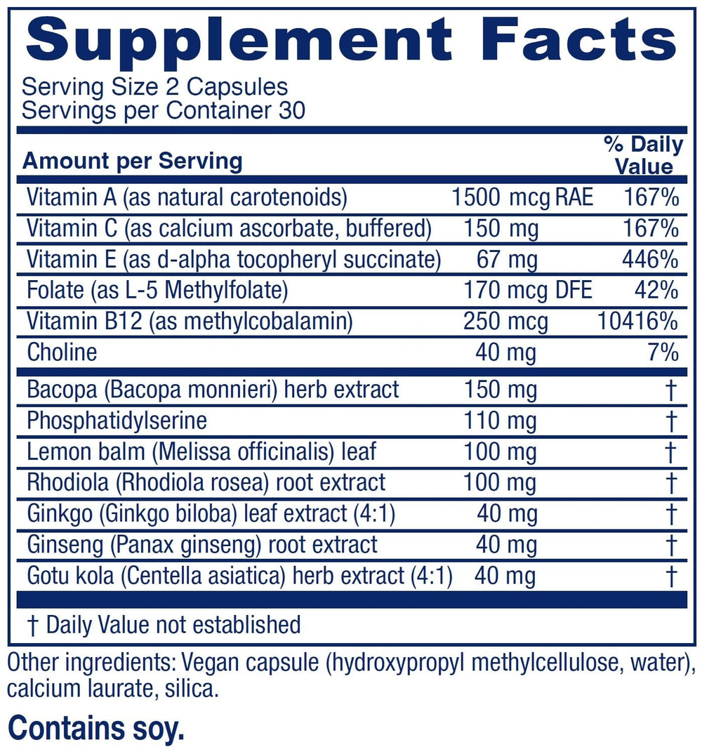 Vitanica MindBlend capsules close-up, highlighting vegan formula and clean ingredients