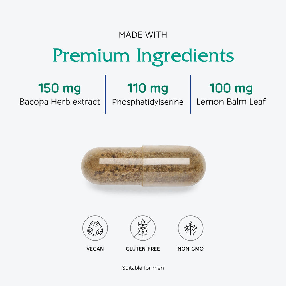 Vitanica MindBlend vegan formula label indicating non-GMO and allergen-free