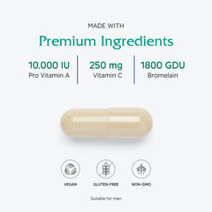 Vitanica Opti-Recovery ingredients label highlighting vitamin C and Pro-Vitamin A