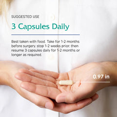 Vitanica Opti-Recovery capsules shown taken with a meal