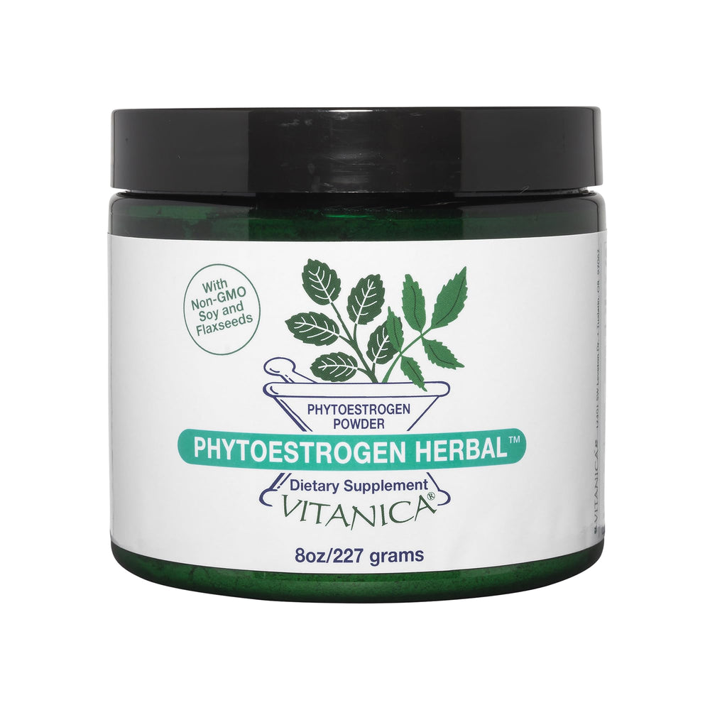Vitanica Phytoestrogen powder bottle for natural menopause support