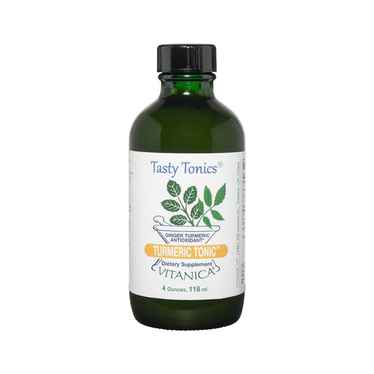 Vitanica Turmeric Tonic bottle pour for daily supplement ritual