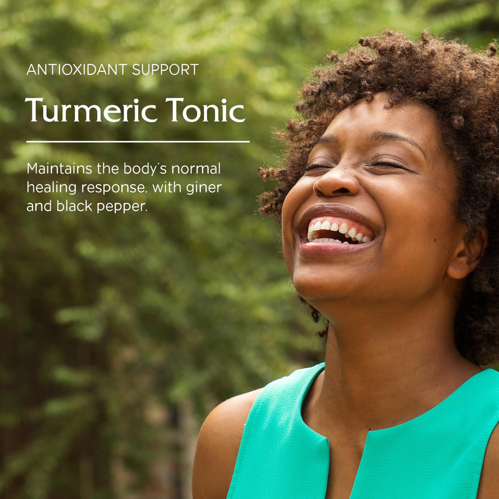 Vitanica Turmeric Tonic label close-up showing ingredients and non-GMO claim