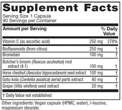 Vitanica VeinoBlend bottle back view lists vegan ingredients for transparency.
