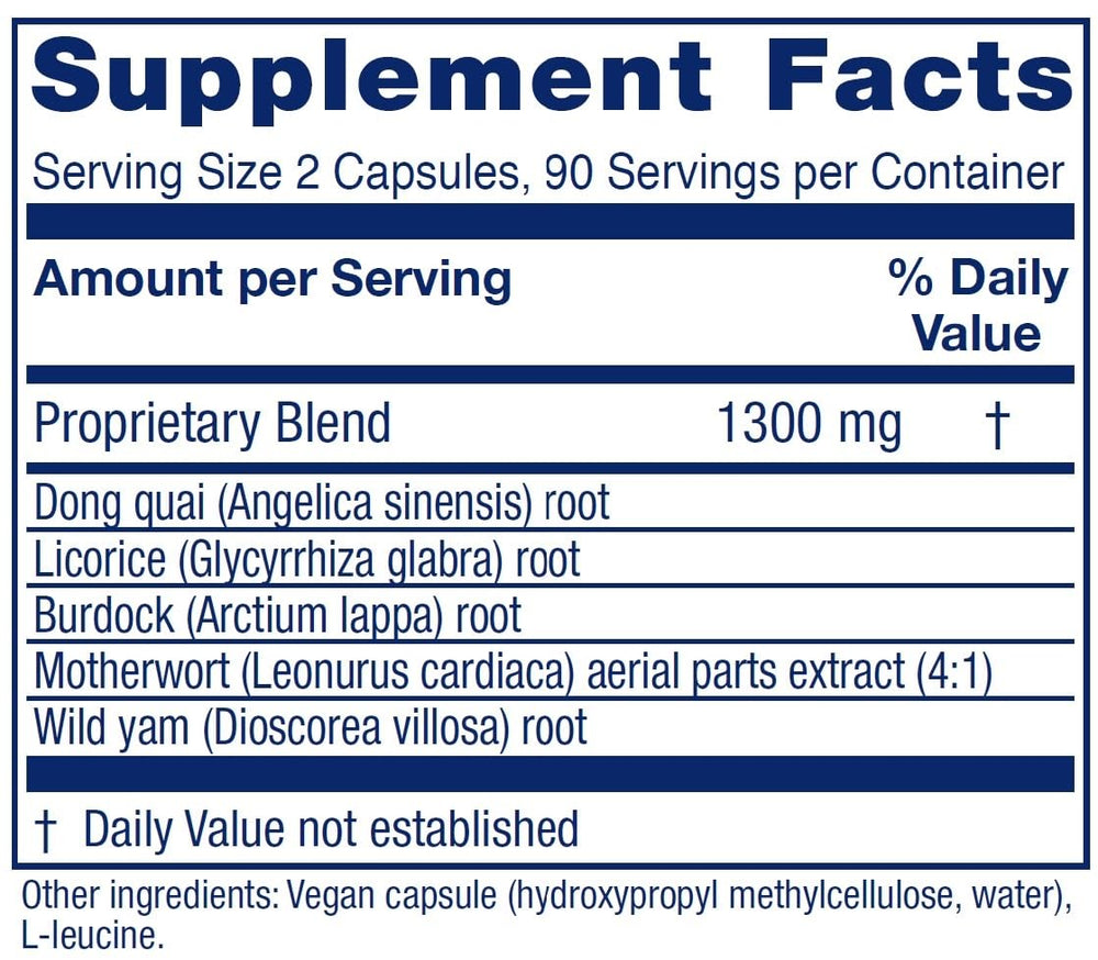 Vitanica Women's Phase II capsules shown, vegan formula for perimenopause support.