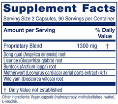 Vitanica Women's Phase II capsules shown, vegan formula for perimenopause support.
