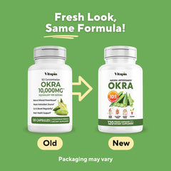 Vitapia Okra Extract packaging highlights 10:1 extract