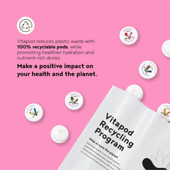 Vitapod Zero-sugar hydration mix with electrolytes and vitamins.