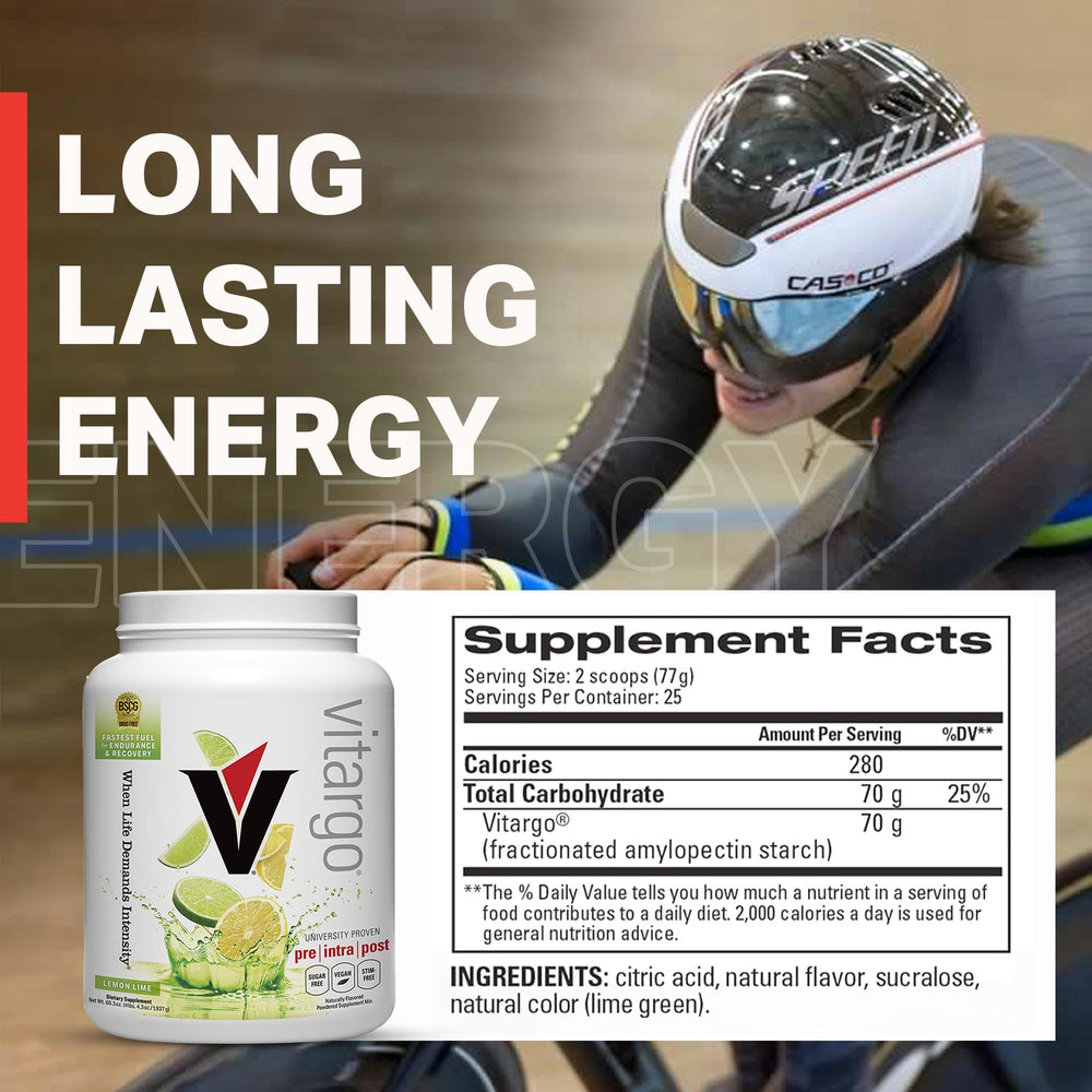 Athlete training scene with Vitargo to support endurance.