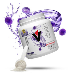 Vitargo grape powder tub with scoop for quick endurance fueling