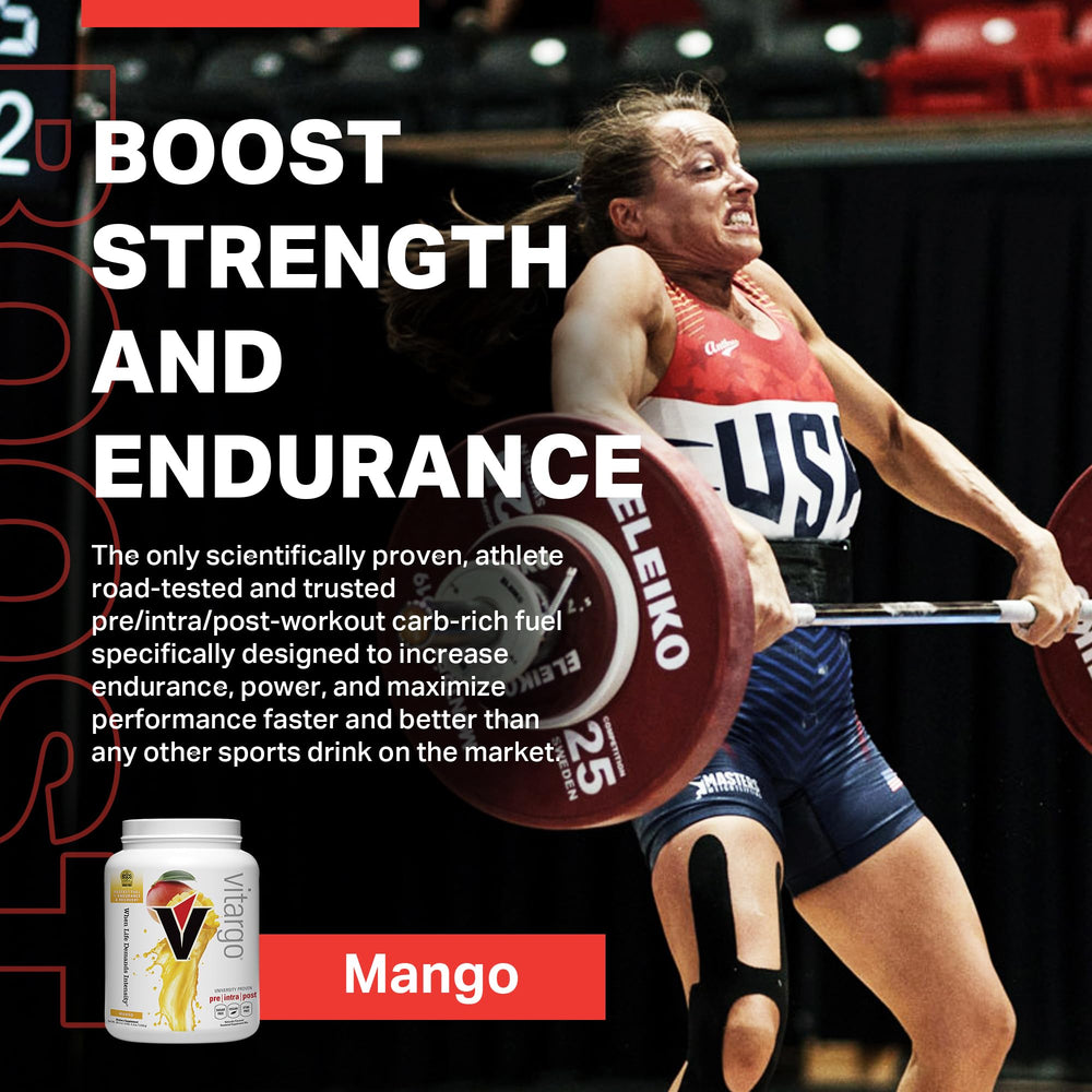 Vitargo Mango pre-workout mixing delivers smooth taste and enduring fuel.