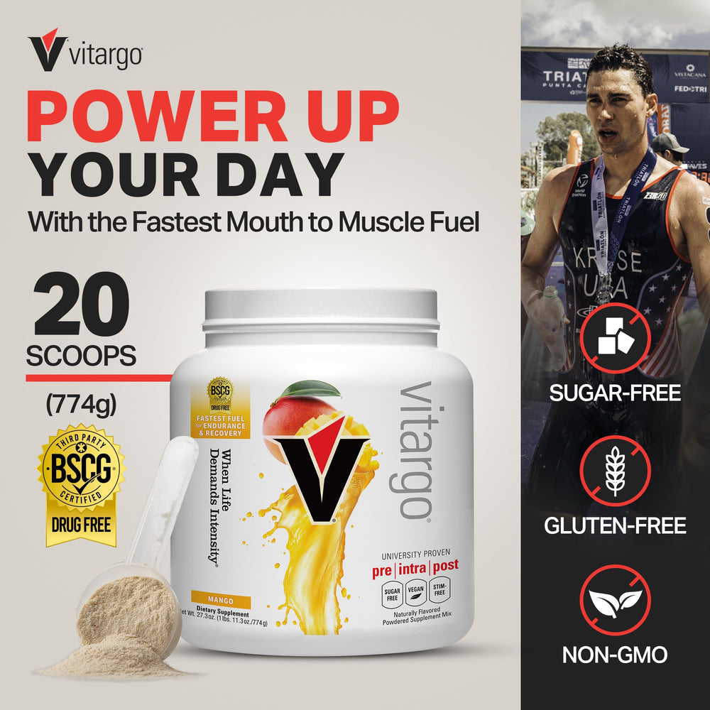 Vitargo scoop with powder ready for fast fueling.