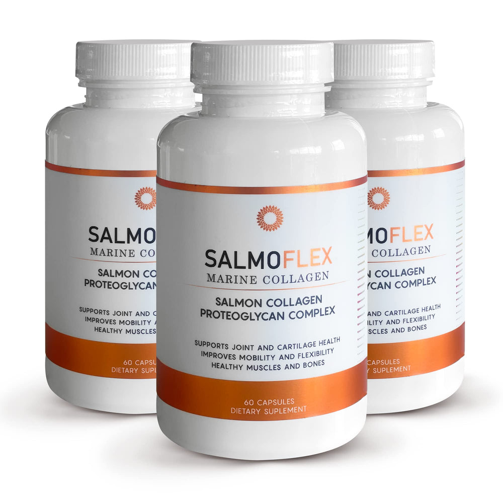 VITASEI Salmoflex bottle close-up for joint support and skin hydration.