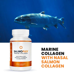 Lifestyle shot highlighting healthier hair, skin, and nails with Salmoflex