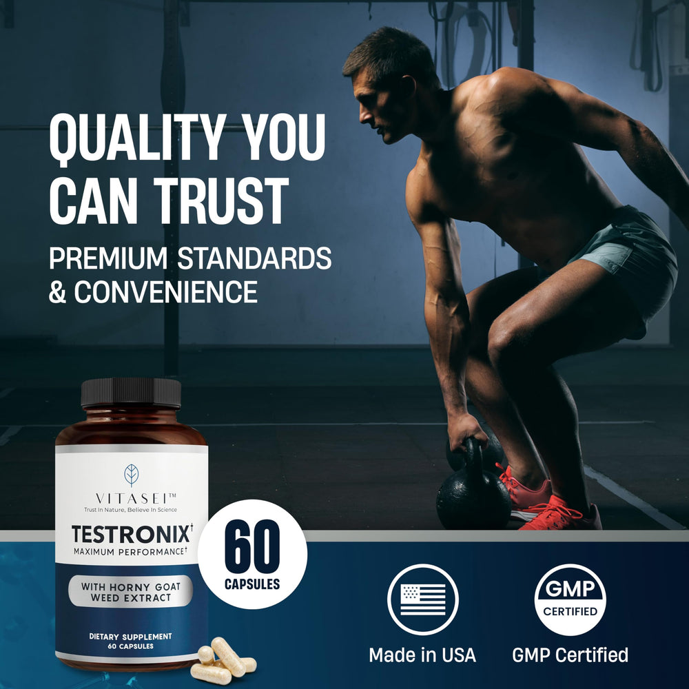 VITASEI Testronix bottle pour shot suggests convenient daily intake.