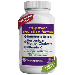 VITASUPPORTMD Tri-Power bottle front showing product for leg circulation support