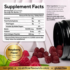 VitaUp Biotin Gummies raspberry flavor close-up, tasty daily beauty support.
