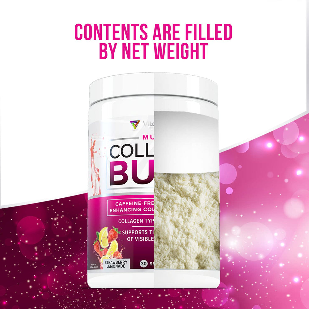 Vitauthority Multi Collagen Burn strawberry lemonade flavor packaging shown