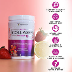 Vitauthority pink lemonade tub front showing packaging and flavor appeal.