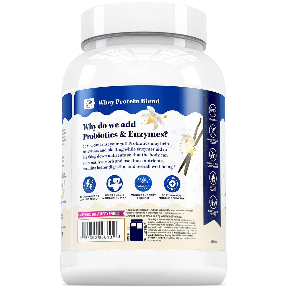 Vitauthority Whey Women vanilla post-workout shake prepared after training.