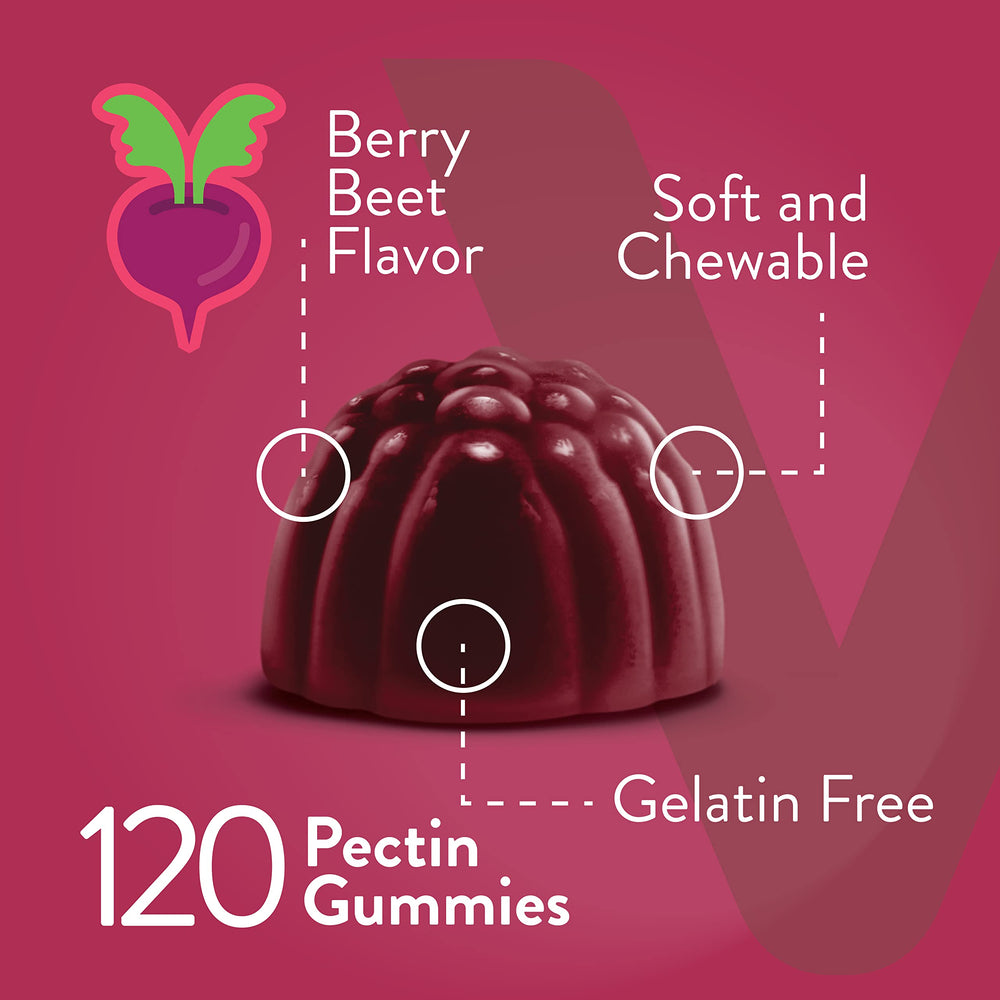 Ingredients label showing vegan, gluten-free and non-GMO qualities for Viteey gummies.