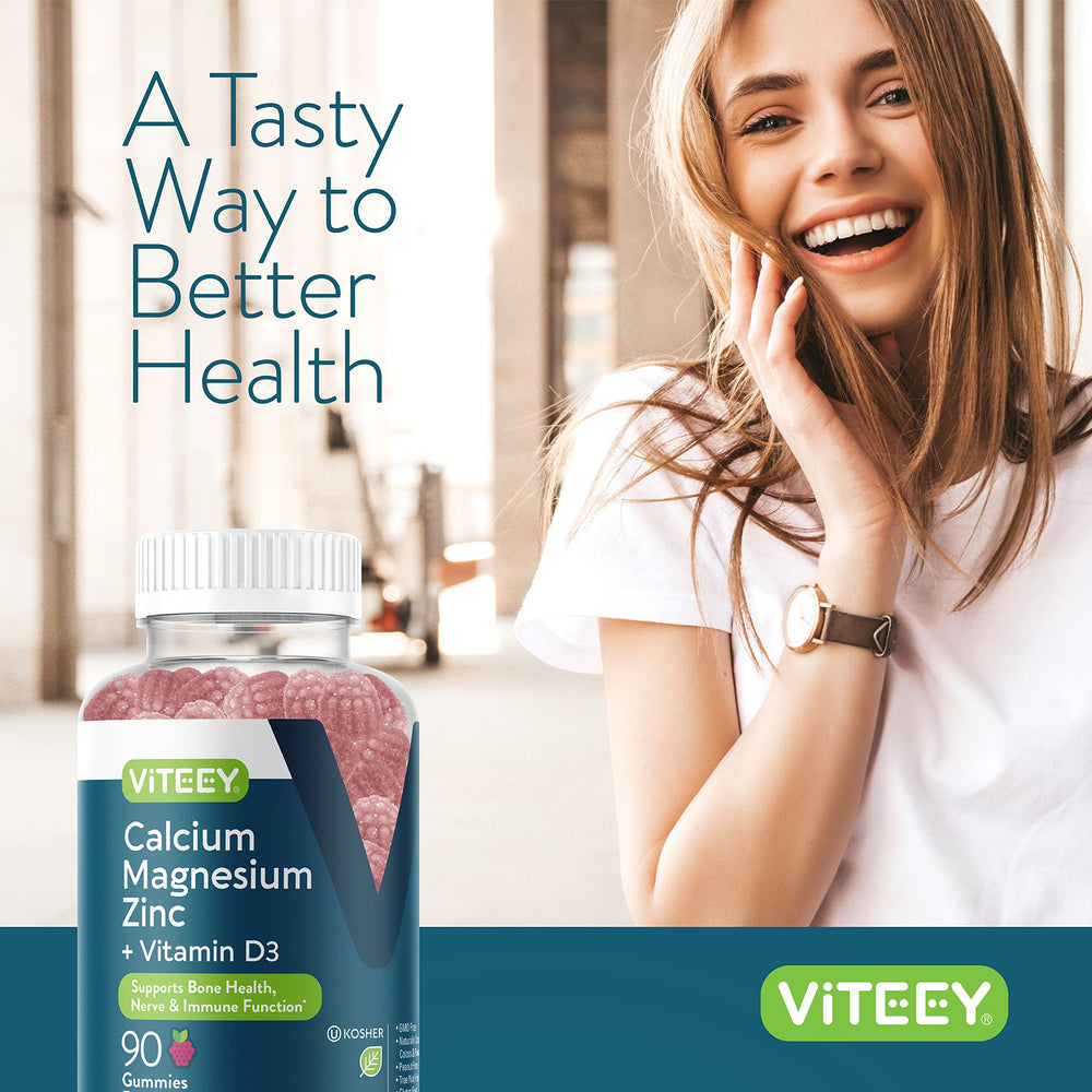 Viteey gummies on a desk for convenient on-the-go daily nutrition