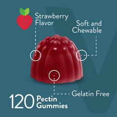 Viteey gelatin-free, vegetarian D3 K2 gummies in vibrant strawberry color