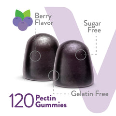 Viteey immune support gummies close-up shows berry flavor and vitamin C.