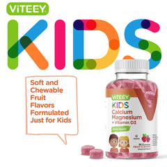 Viteey Kids Calcium Gummies daily-dose portion shown for easy on-the-go nutrition.