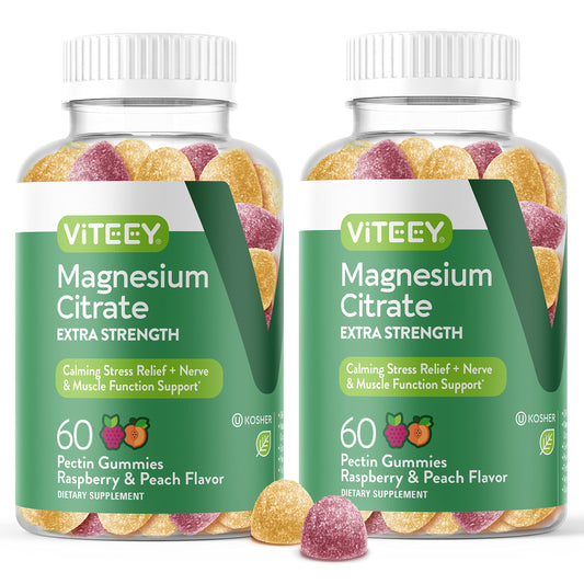 Viteey Magnesium Gummies bottle front showing 170 mg serving for calm support