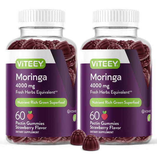 Viteey Moringa Gummies bottle front for daily antioxidant support